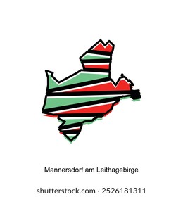 mapa vetorial de Mannersdorf am Leithagebirge. Bordas de para o seu infográfico. Modelo de design de ilustração vetorial