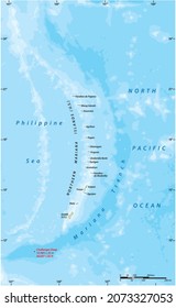 Vector map of the Mariana Islands and the Mariana Trench, U.S