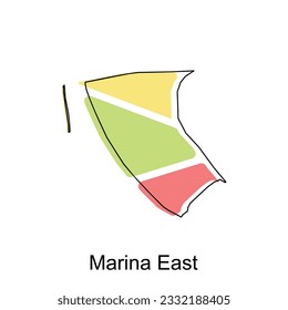 vector map of Marina East colorful illustration template design on white background