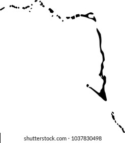 Vector map of Marshall Islands. Black mask. Isolated, white background. 