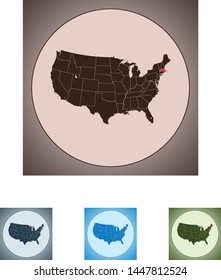 vector map of the Massachusetts