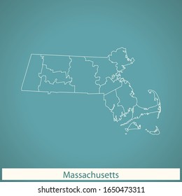 vector map of the Massachusetts