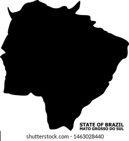 Vector Map of Mato Grosso do Sul State with name. Map of Mato Grosso do Sul State is isolated on a white background. Simple flat geographic map.