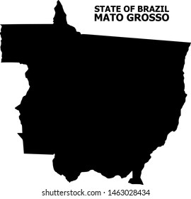 Vector Map of Mato Grosso State with name. Map of Mato Grosso State is isolated on a white background. Simple flat geographic map.