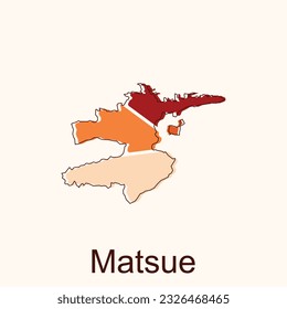 vector map of Matsue modern outline, High detailed vector map Japan illustration vector Design Template, suitable for your company