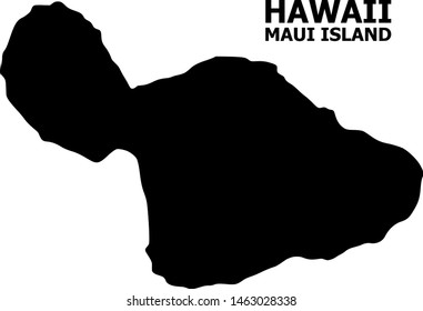 Vector Map of Maui Island with name. Map of Maui Island is isolated on a white background. Simple flat geographic map.