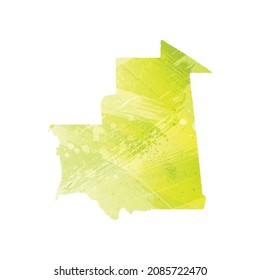 Vector map Mauritania. Isolated vector Illustration. Black on White background. EPS 10 Illustration.