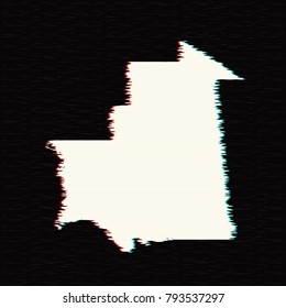 Vector map Mauritania. Isolated vector Illustration. Glitch effect. EPS 10 Illustration.