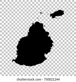 Vector map Mauritius. Isolated vector Illustration.