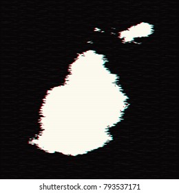 Vector map Mauritius. Isolated vector Illustration. Glitch effect. EPS 10 Illustration.