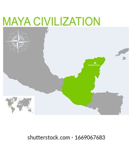 vector map of the Maya civilization