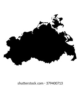 Vector map Mecklenburg-Vorpommern. Isolated vector Illustration. Black on White background. EPS Illustration.