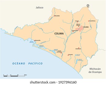 vector map of the Mexican state of Colima