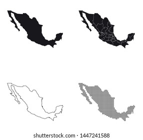 Vector Map Mexico Stock Vector (Royalty Free) 1447241588 | Shutterstock