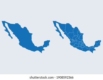 vector map of the Mexico