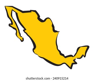 Vector map of Mexico. EPS Illustration and graphic element.