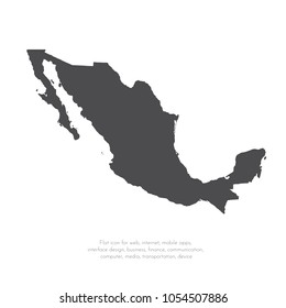 Vector map Mexico. Isolated vector Illustration. Black on White background. EPS 10 Illustration.
