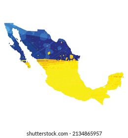 Vector map Mexico. Isolated vector Illustration. Black on White background. EPS 10 Illustration.
