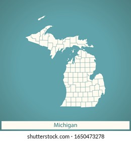 vector map of the Michigan