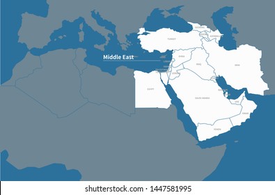 vector map of middle east countries.
arab countries map. 