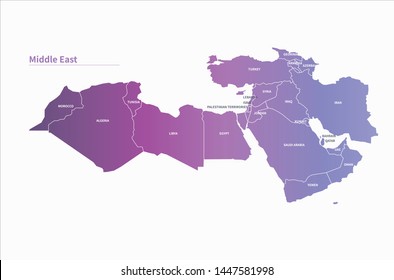 vector map of middle east countries