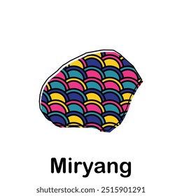 Mapa vetorial de Miryang. Bordas para o seu infográfico. Modelo de design de ilustração vetorial