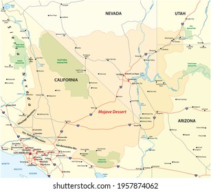 vector map of the mojave desert in the western united states