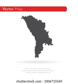 Vector map Moldova. Isolated vector Illustration. Black on White background. EPS 10 Illustration.