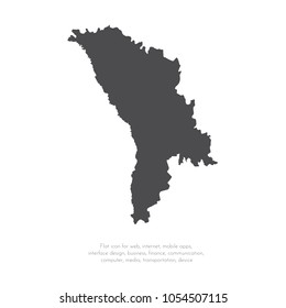 Vector map Moldova. Isolated vector Illustration. Black on White background. EPS 10 Illustration.
