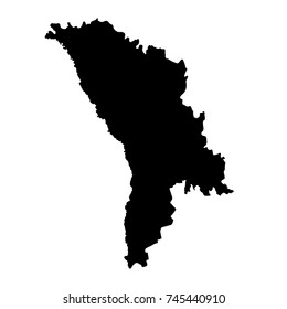 Vector map Moldova. Isolated vector Illustration. Black on White background. EPS 10 Illustration.