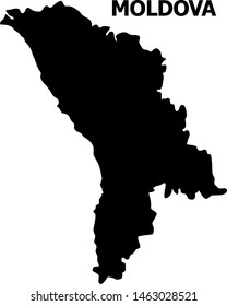 Vector Map of Moldova with name. Map of Moldova is isolated on a white background. Simple flat geographic map.