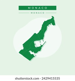 Vector map Monaco. Isolated vector Illustration. Black on White background. EPS Illustration.