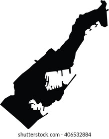 Vector map Monaco. Isolated vector Illustration. Black on White background. EPS Illustration.