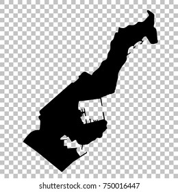 Vector map Monaco. Isolated vector Illustration. Black on White background. EPS 10 Illustration.