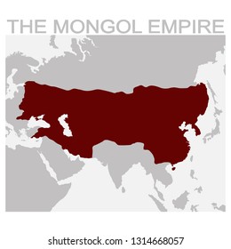 Vector Map Of The Mongol Empire For Your Design