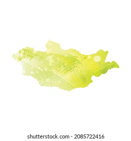 Vector map Mongolia. Isolated vector Illustration. Black on White background. EPS 10 Illustration.
