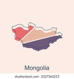 vector map of Mongolia modern outline, High detailed vector map Mongolia illustration vector Design Template, suitable for your company