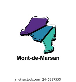 vector map of Mont de Marsan colorful design, illustration design template on white background