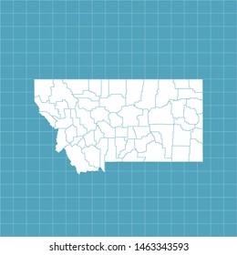 vector map of the Montana