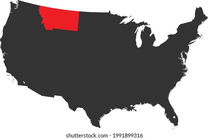 vector map of the Montana