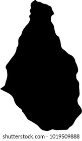Vector map of Montserrat. Black mask. Isolated, white background. 