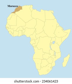 Vector map of Morocco in Africa