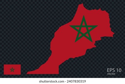 Vector map of Morocco. Vector design isolated on grey background.
