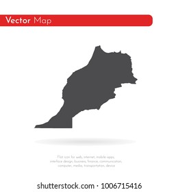 Vector map Morocco. Isolated vector Illustration. Black on White background. EPS 10 Illustration.