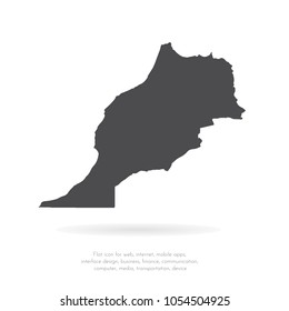 Vector map Morocco. Isolated vector Illustration. Black on White background. EPS 10 Illustration.