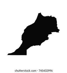 Vector map Morocco. Isolated vector Illustration. Black on White background. EPS 10 Illustration.