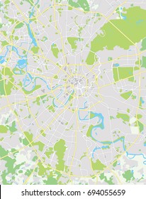 Vector map Moscow, Russia. Vector illustration.