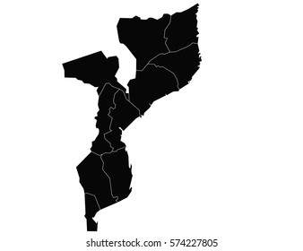 Vector map Mozambique country on white background