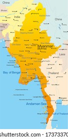 Vector Map Of Myanmar Country