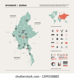 ミャンマー地図 のイラスト素材 画像 ベクター画像 Shutterstock